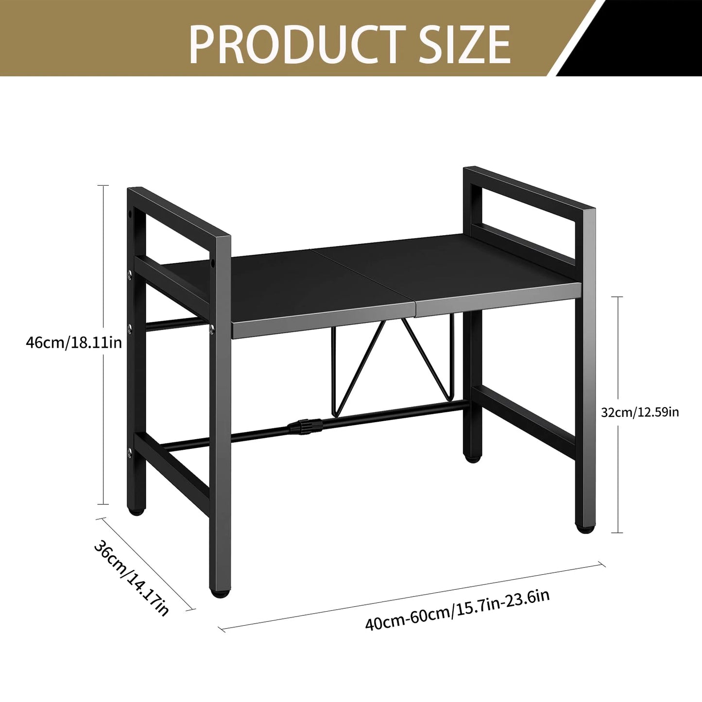 🍽️ Estante Extensible para Microondas (42–64 cm) | Hogartek
